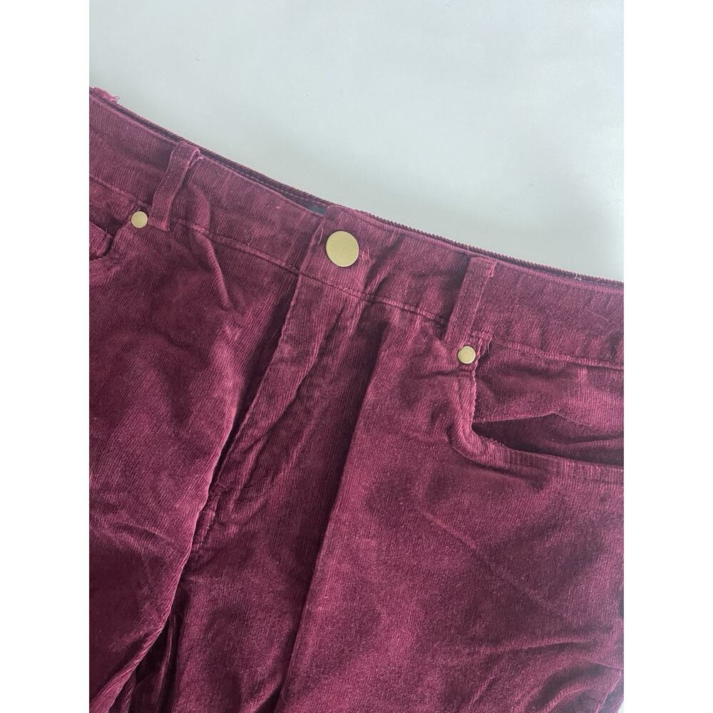 Curations Corduroy Bootcut Casual Pant Burgundy Pants Slimming Size 8 Petite - Picture 6 of 10